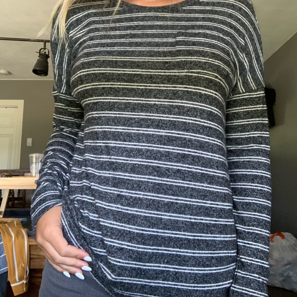 striped long T-shirt